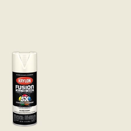 SHORT CUTS Krylon Fusion All-In-One Gloss Ivory Paint+Primer Spray Paint 12 oz K02711007